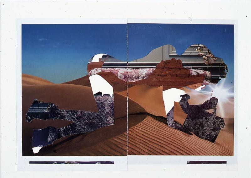 Three double pages from a magazine, body and text removed