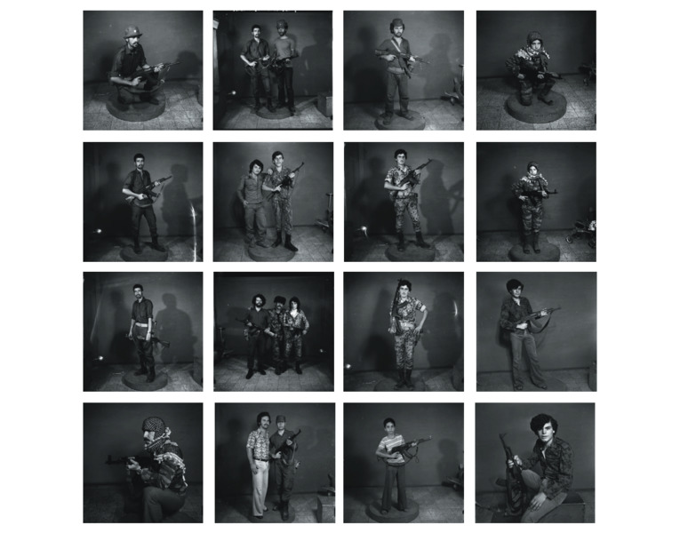 After they were granted the right of Military Struggle. Fourteen young men posing with guns, 1968-72 (from the series Objects of Study/Studio Shehrazade/Hashem El Madani/ Studio Practices)