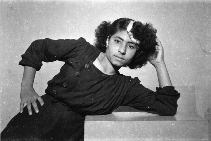 Ahmad el Abed's sister. Madani's parents' home, the studio, Saida, Lebanon, 1948-53 (from the series Objects of Study/Studio Shehrazade/Hashem El Madani/ Studio Practices)